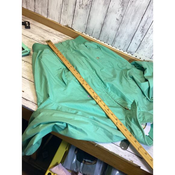 Vintage Polo by Ralph Lauren Aqua Blue Harrington Jacket Lined Knit Rib Size L - Picture 5 of 5